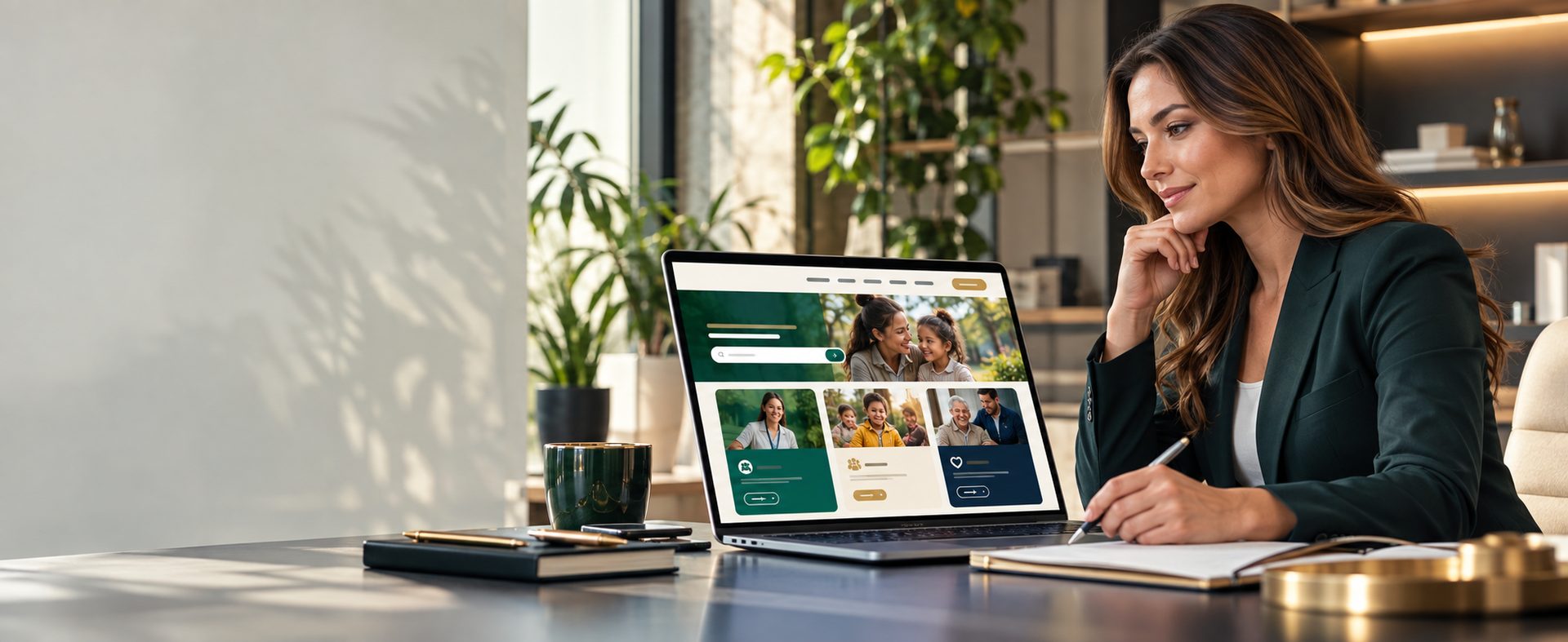 Resources and guidance on a laptop.